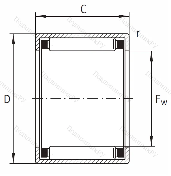 Игольчатый подшипник HK 4516 A HLA