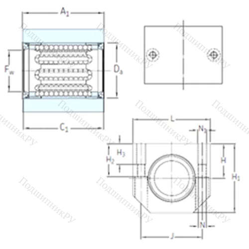 Подшипник шариковый линейный LUJR 20