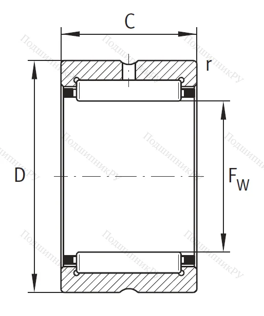 Игольчатый подшипник NK 43/30 XL