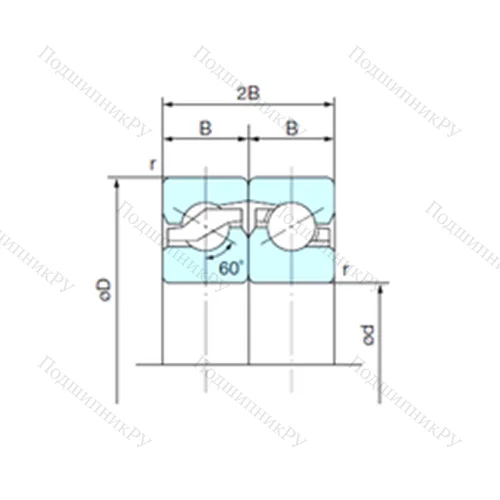 Подшипник шариковый упорно-радиальный спаренный 60TAB 12DF