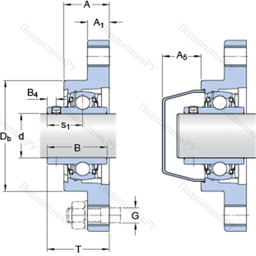 Фланцевые подшипниковые узлы типа Y (корпус типа Y-TECH, овальный фланец, крепление стопорными винтами)
