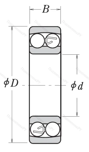 Двухрядный шариковый подшипник 1307 от производителя  NSK