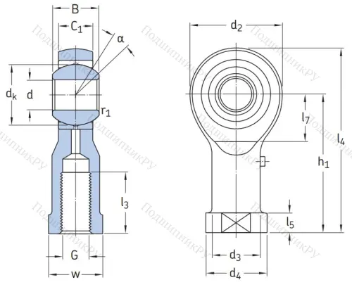 Наконечник штока с внутренней резьбой SIKAC 20 M в Новороссийске