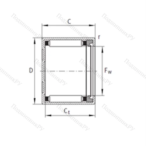 Подшипник игольчатый радиальный ВK 2518-RS от производителя  INA