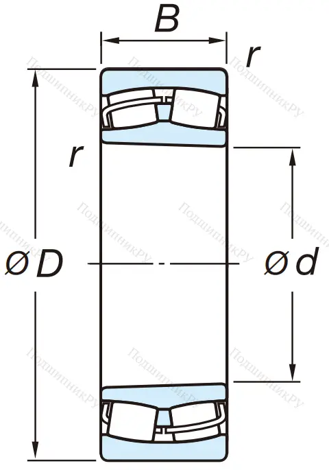 Сферический роликовый подшипник с конической посадкой на вал 22218 RZKW 33 C 3