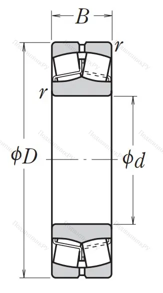 Сферический роликовый подшипник 22330 CAME 4S 11