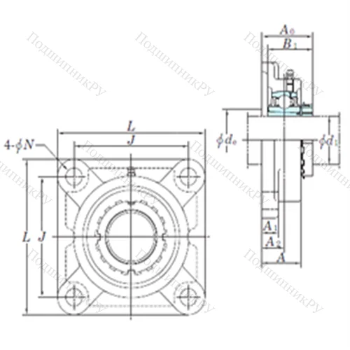Подшипниковый узел шариковый радиальный UKFX 18