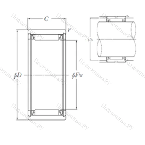Подшипник игольчатый радиальный NK 10/12T 2
