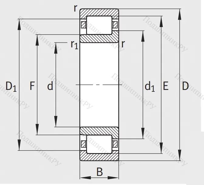 Роликовый цилиндрический подшипник NJ 313 E XL TVP 2