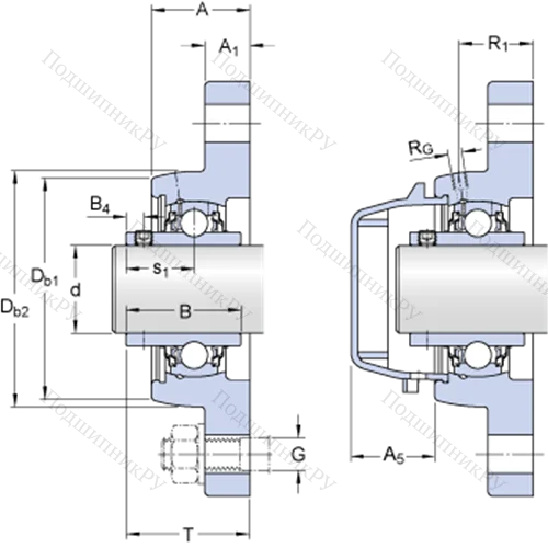 Фланцевые подшипниковые узлы типа Y (корпус типа Y-TECH, овальный фланец, крепление стопорными винтами)
