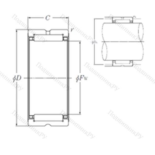 Подшипник игольчатый радиальный NK 22/20R