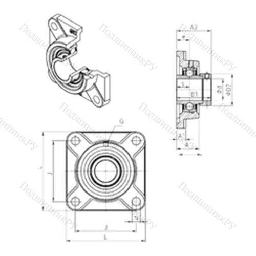 Подшипниковый узел шариковый радиальный EXF 319