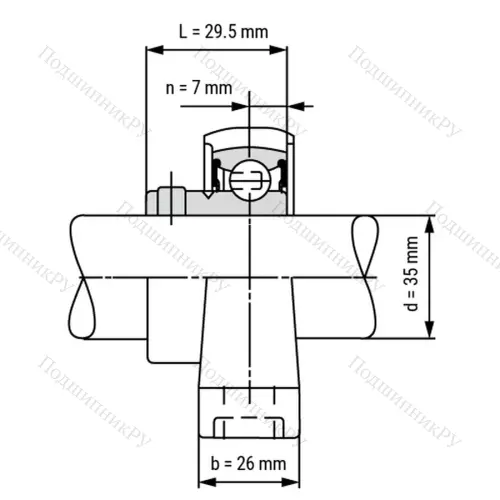 Подшипниковый узел SS KP 007 ST - Вал: 35 мм от производителя  LPZ