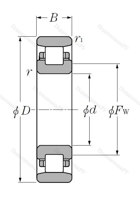 Роликовый цилиндрический подшипник N 216
