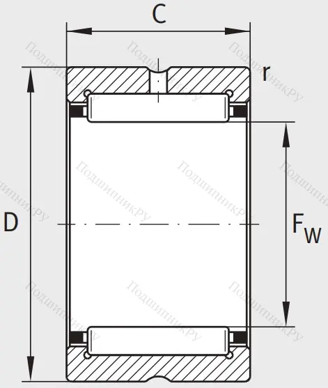 Игольчатый подшипник RNA 4912 XL