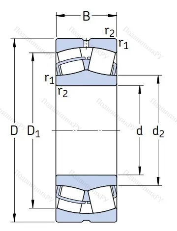 Сферический роликовый подшипник 53618 Н (22318 W 33)