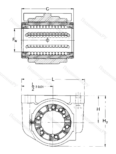Подшипниковый узел для линейного перемещения LUCR 50-2LS в Новороссийске