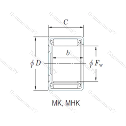 Подшипник игольчатый радиальный MK 20121