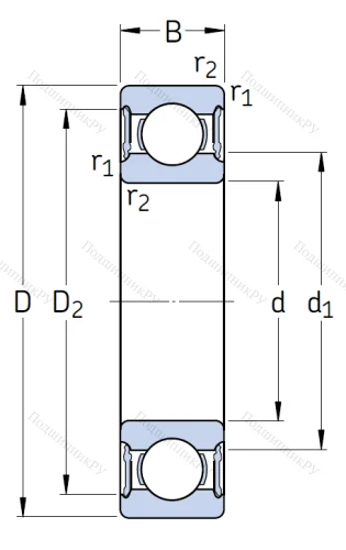 Однорядный шариковый подшипник W 61804 2RS 1 в Новороссийске