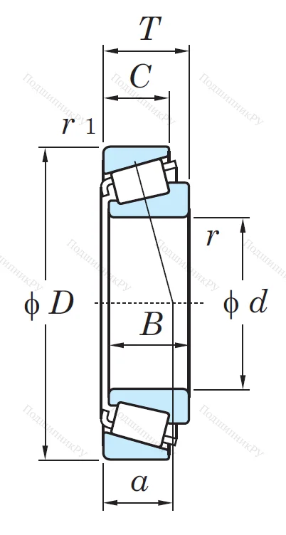 Конический роликовый подшипник 30309 DJR (31309)