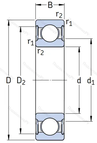 Однорядный шариковый подшипник W 61801 2RS 1 в Новороссийске