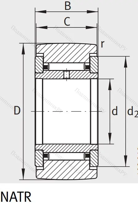 Игольчатый подшипник NATR 25