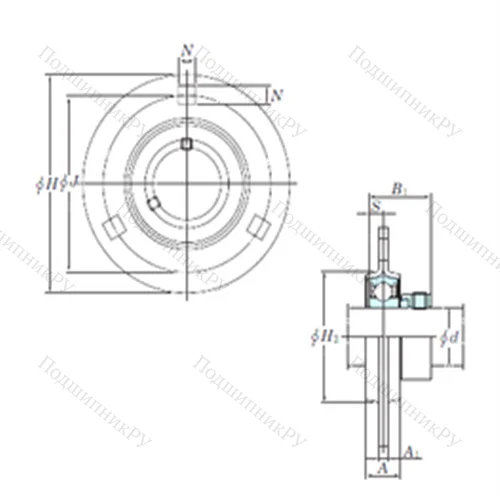 Подшипниковый узел шариковый радиальный SAPF 205-16