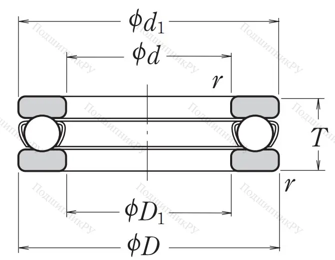 Упорный шариковый подшипник 51306 P 6