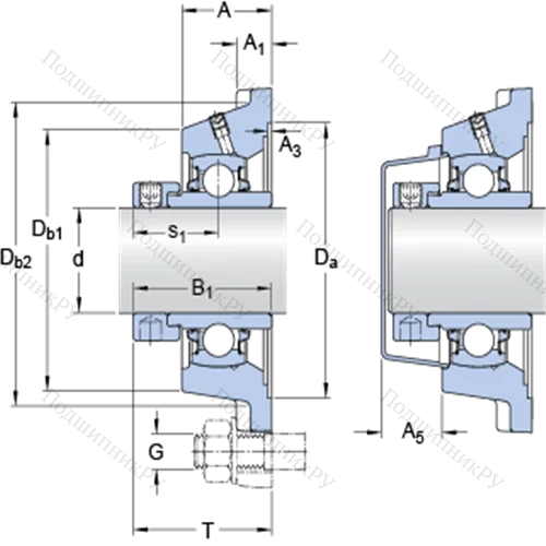 Фланцевые подшипниковые узлы типа Y (корпус типа Y-TECH, квадратный фланец, крепление стопорными винтами)