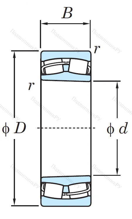 Сферический роликовый подшипник с конической посадкой на вал 22220 RZKW 33 C 3