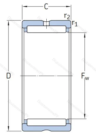 Игольчатый подшипник NK 22/20 от производителя  SKF