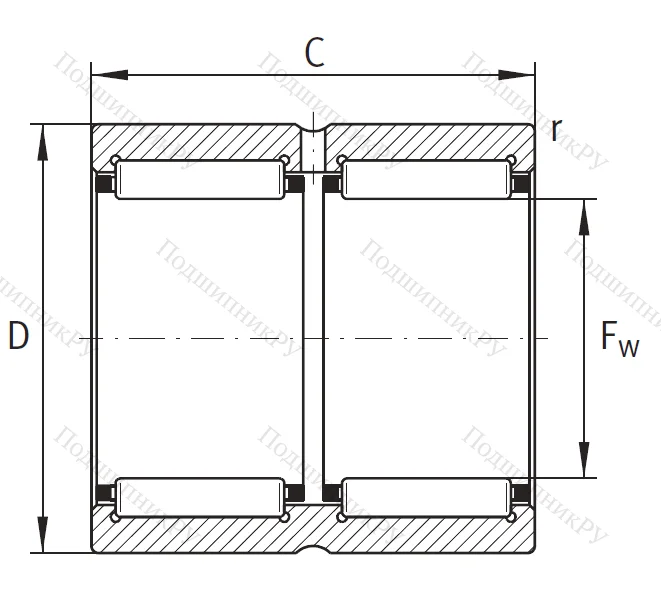 Игольчатый подшипник RNA 6914 ZW XL