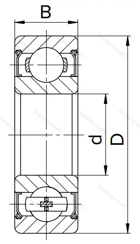 Миниатюрный шариковый подшипник 80027 (627 ZZ) в Новороссийске