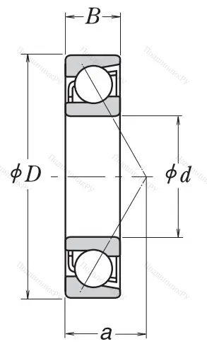Однорядный шариковый подшипник 7308 BEAT 85