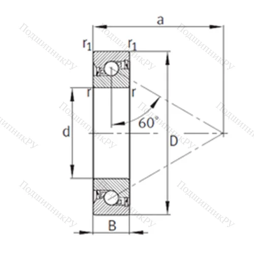 Подшипник шариковый упорно-радиальный BSB 030062-2RS-T