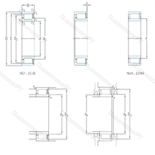 Подшипник роликовый радиальный NUH 2336ECMH/PEX от производителя  SKF