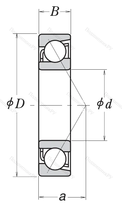 Однорядный шариковый подшипник 7304 AW
