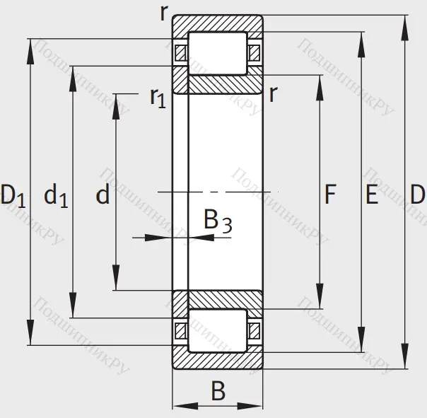 Роликовый цилиндрический подшипник NUP 2218 E XL TVP 2
