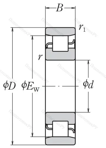 Роликовый цилиндрический подшипник N 212 W C 3 от производителя  NSK