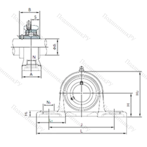 Подшипниковый узел шариковый радиальный MUCP 210