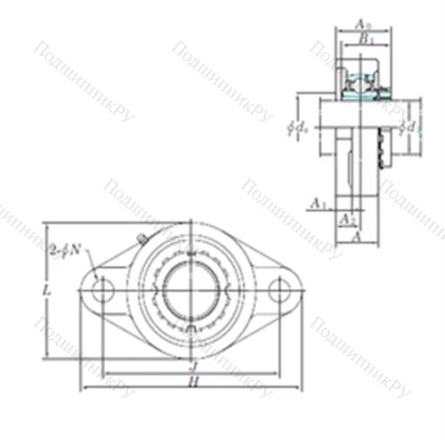 Подшипниковый узел шариковый радиальный UKFLX 06
