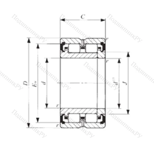 Подшипник роликовый радиальный NAU 4911UU