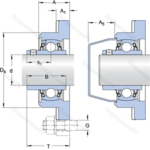 Фланцевые подшипниковые узлы типа Y (корпус типа Y-TECH, квадратный фланец, крепление стопорными винтами)