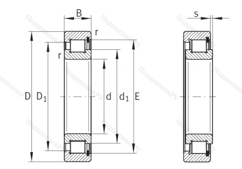 Однорядный роликовый подшипник SL 18 3004 A XL от производителя  INA