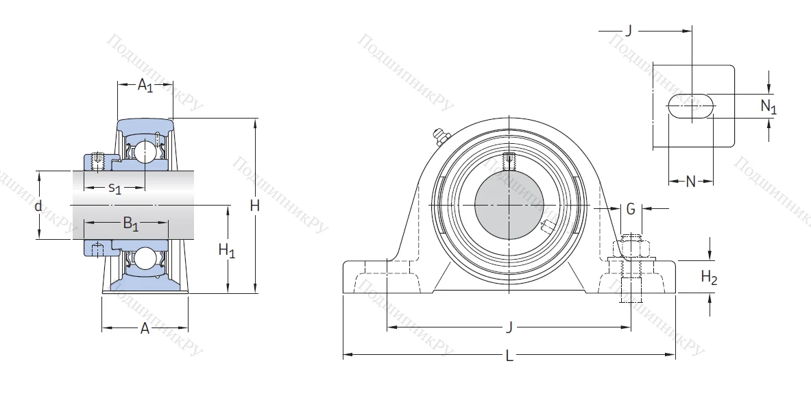 Подшипниковый узел SY 45 FM