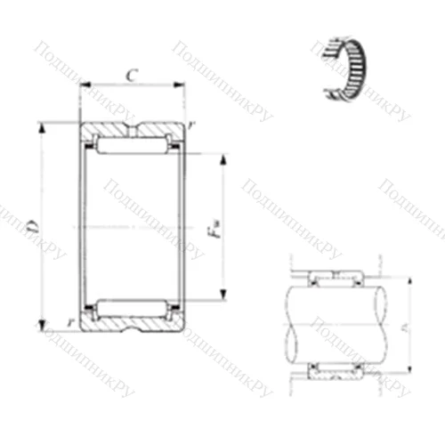 Подшипник игольчатый радиальный TAF 91612