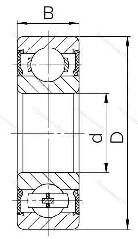 Миниатюрный шариковый подшипник 180018 (608 2RS) 6GKUIXQJQH в Новороссийске