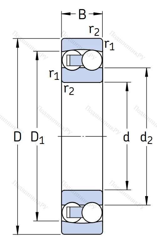 Двухрядный шариковый подшипник 126 TN 9
