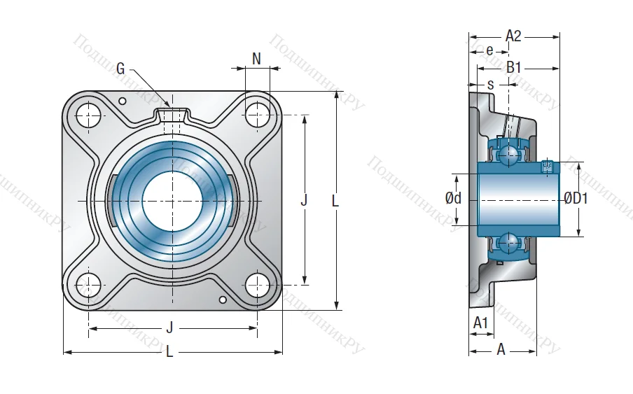 Подшипниковый узел UCFE 206