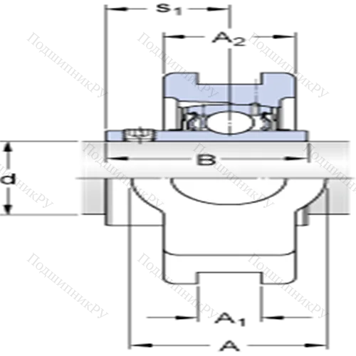 Натяжные подшипниковые узлы типа Y (литой корпус, крепление стопорными винтами)